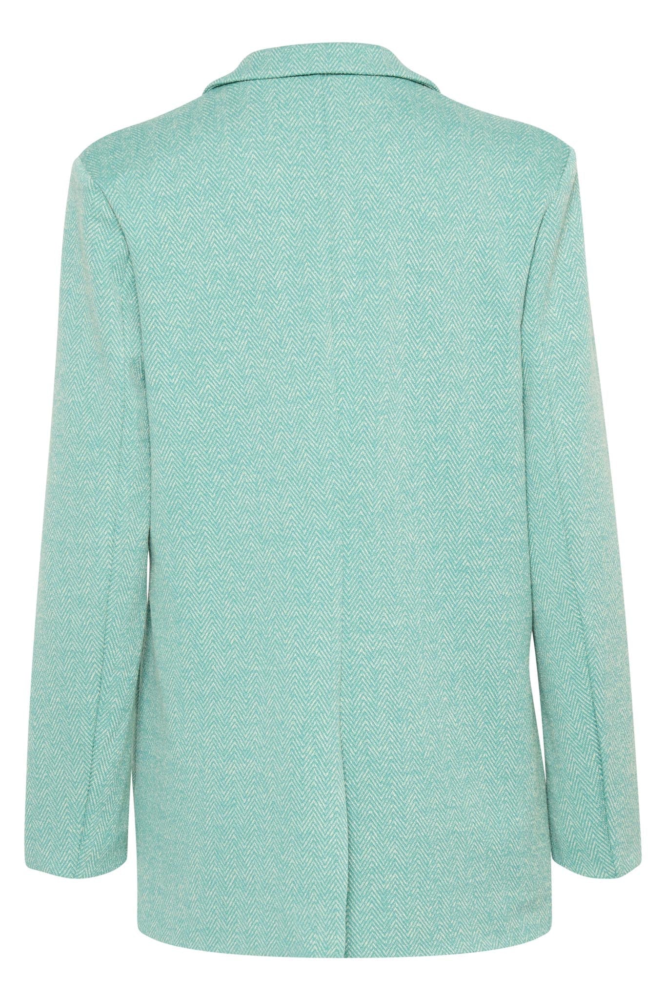 Lässiger Long - Blazer für Damen in Beryl Green - Blossom Hair & Fashion