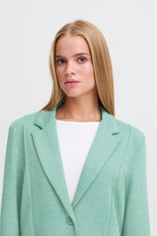 Lässiger Long - Blazer für Damen in Beryl Green - Blossom Hair & Fashion