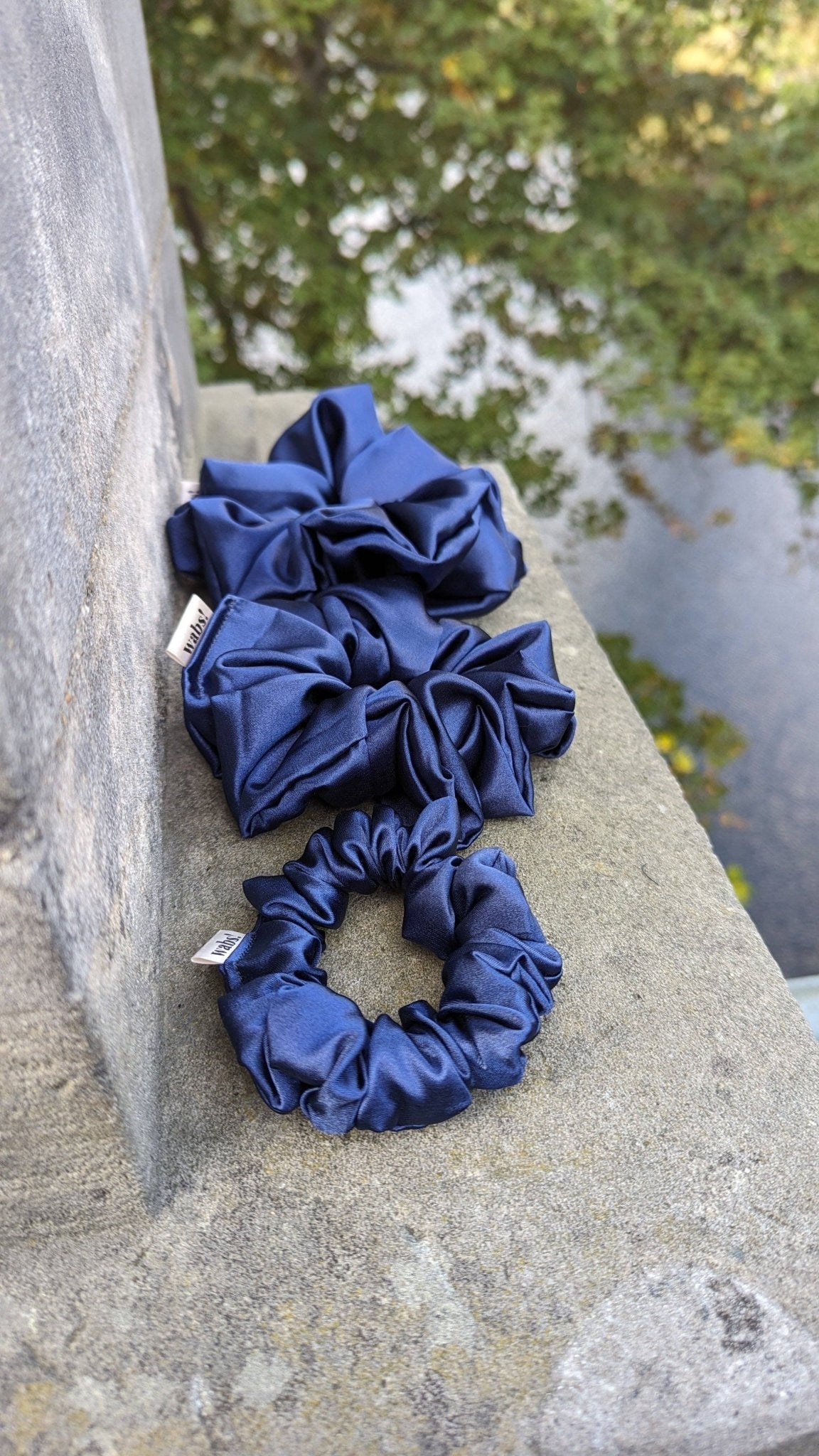 Navy Blue Scrunchie: Mini - Blossom Hair & Fashion