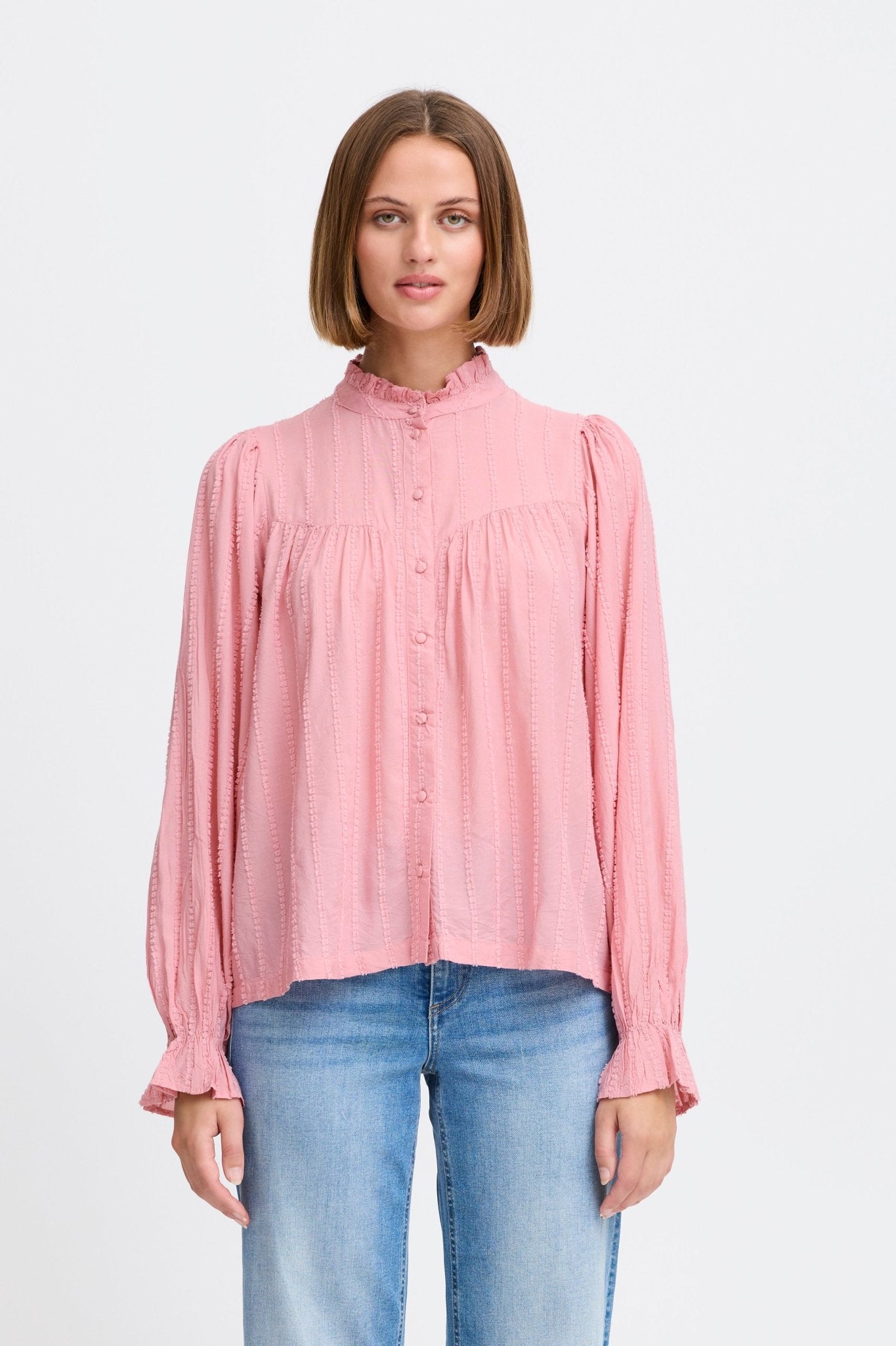 Romantische Bluse aus 100% Baumwolle in Rosa - Blossom Hair & Fashion