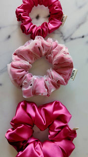 The Kristina Pink Scrunchie: Mini - Blossom Hair & Fashion