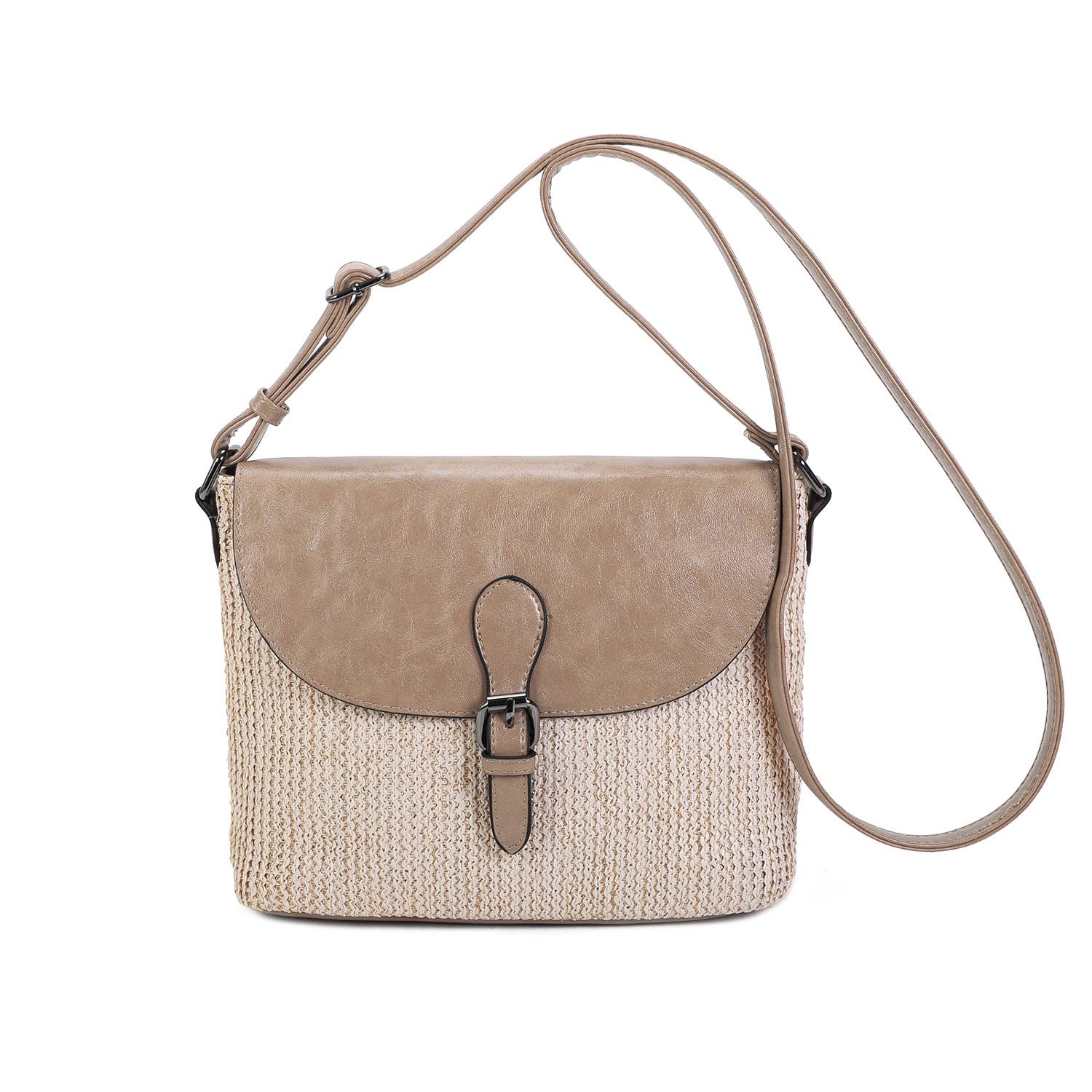 Weiche gewebte Schultertasche in Taupe - Blossom Hair & Fashion