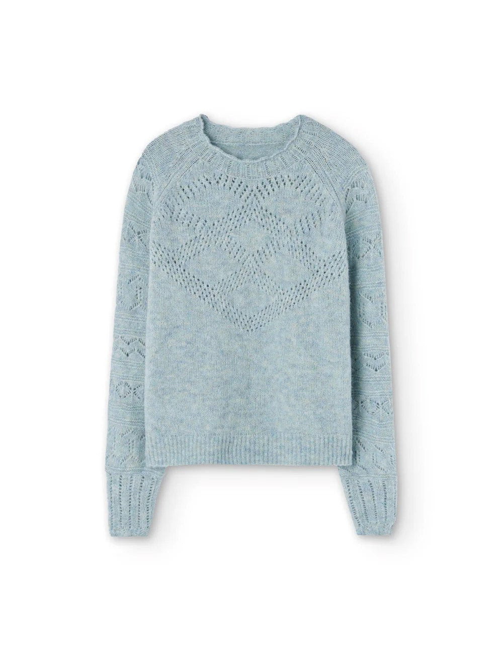 Zarter Caterina Pullover in sanftem Hellblau - Blossom Hair & Fashion